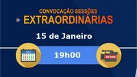 Câmara CONVOCA sessões extraordinárias para dia 15 de janeiro de 2025