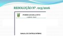 Promulgada a Resolução Interna N°. 013/2016 (Manual do Controle Interno)